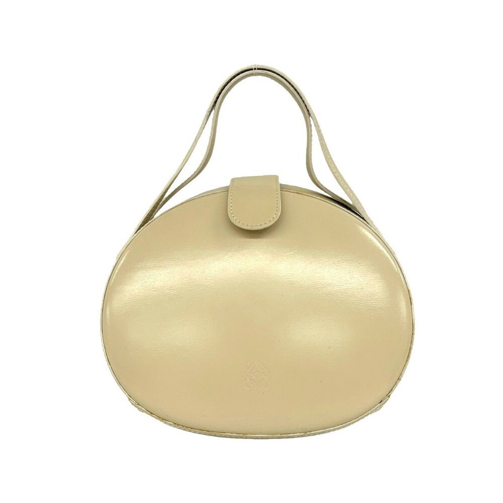 LOEWE Vintage Anagram Leather 2-Way Mini Shoulder Bag/Handbag, Ivory, 28459